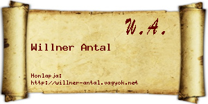 Willner Antal névjegykártya